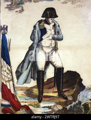 1815. Insel St. Helena. Südatlantik. Zweites Exil von Napoleon Bonaparte. Stich von F. Georgin. Stockfoto