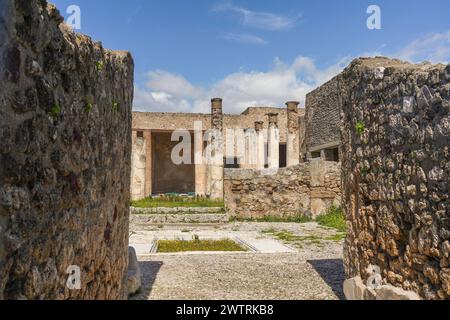 Ruinen von Pompeji die Stadt Pompeji war eine antike römische Stadt in der Nähe von Neapel. Stockfoto