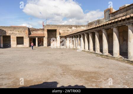 Platz in den Stabian Baths, Terme Stabiane, Badehaus in der antiken Stadt Pompeji, Neapel, Italien Stockfoto