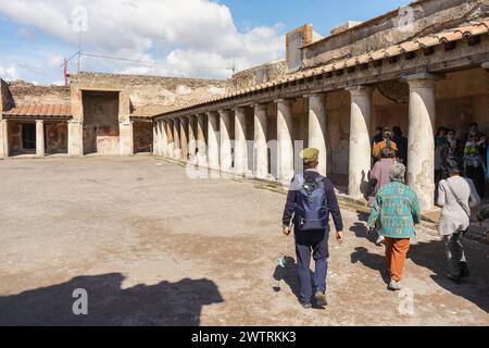 Platz in den Stabian Baths, Terme Stabiane, Badehaus in der antiken Stadt Pompeji, Neapel, Italien Stockfoto