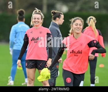 Manchester, Großbritannien. März 2024. Lauren Hanp von Manchester City Women All Smiles, während des Manchester City Women Training auf dem Etihad Campus, Manchester, Vereinigtes Königreich, 19. März 2024 (Foto: Cody Froggatt/News Images) in Manchester, Vereinigtes Königreich am 16. März 2024. (Foto: Cody Froggatt/News Images/SIPA USA) Credit: SIPA USA/Alamy Live News Stockfoto