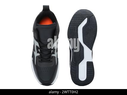 Hohe knöchelhohe Sneakers auf weißem Hintergrund Stockfoto