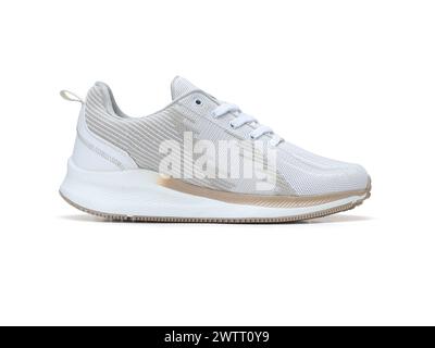 Trendige und modische leichte Sneakers auf weißem Hintergrund Stockfoto