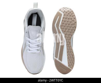 Trendige und modische leichte Sneakers auf weißem Hintergrund Stockfoto