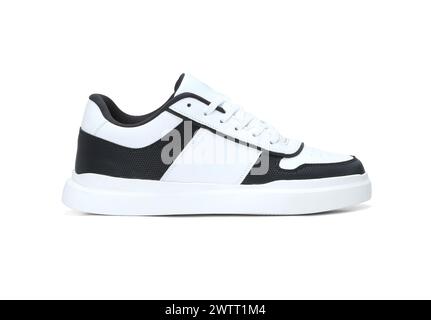 Trendige und modische leichte Sneakers auf weißem Hintergrund Stockfoto