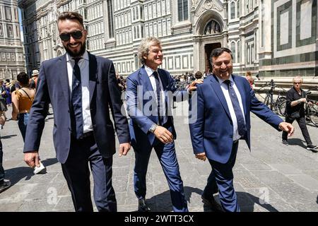 Fotorepertoire, Italien. März 2024. FOTOREPERTOIRE - Florenz - Basilika Santa Maria del Fiore. Feierliche Beerdigung für Franco Zeffirelli. Auf dem Foto Giancarlo Antognoni mit Joe Barone, ACF Fiorentina (Florenz - 18.06.2019, Claudio Fusi) ps kann das Foto in Übereinstimmung mit dem Kontext verwendet werden, in dem es aufgenommen wurde, und ohne diffamierende Absicht des Dekorums der repräsentierten Personen redaktionelle Verwendung nur Credit: Unabhängige Fotoagentur/Alamy Live News Stockfoto