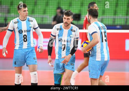 Argentiniens Nationalmannschaft feiert. Volleyball-Weltmeisterschaft 2022. Stockfoto