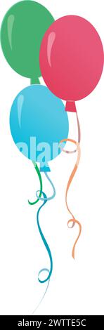 Farbballons fliegen. Dekoration Party Farbe Symbol Stock Vektor