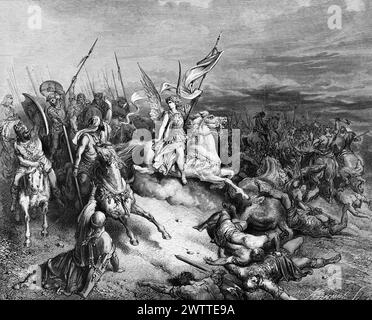 Der Engel der Makkabäer oder Makkabäer, Altes Testament, Makkabäer, Bibel, historische Illustration 1886 Stockfoto