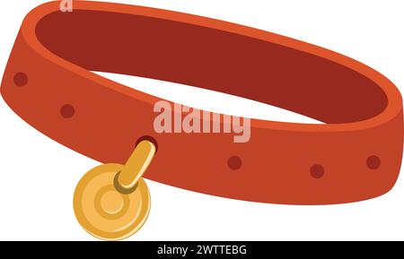 Zeichentricksymbol mit Hundekragen. Hündchen-Haustier-Symbol Stock Vektor