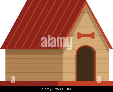 Doghouse-Zeichentricksymbol. Haustier zu Hause. Hundehaus Stock Vektor