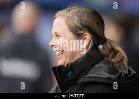 Liverpool FC gegen West Ham United FC Barclays Womens Super League PRENTON PARK TRANMERE ENGLAND MÄRZ 2024. Rehanne Skinner während des Barclays Women’s Super League Spiels zwischen Liverpool FC und West Ham United FC am 17. März 2024 im Prenton Park Tranmere in Birkenhead, England. (Foto Alan Edwards für F2images) Stockfoto