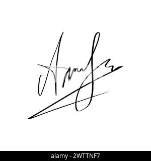 Autograph-Set mit Handschrift. Persönliche fiktive Unterschrift-Kalligraphie-Schriftzüge. Suche nach imaginärem Namen für Dokument. Vektorillustration auf weiß Stock Vektor