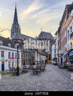 Wunderschöne Stadtansicht in der Innenstadt von Aachen Stockfoto