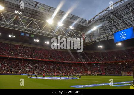 Amsterdam, Niederlande. März 2024. Amsterdam Arena, 19. märz 2024 Eröffnungsszene von Ajax - Chelsea in der UEFA Woman Champions League am 19. märz 2024 (Arne van der Ben/SPP) Credit: SPP Sport Press Photo. /Alamy Live News Stockfoto