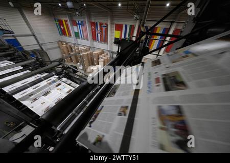 Druckerei 19032024 -das Papierlager der Druckerei Schenkelberg in Nohra bei Weimar. Nohra Druckerei Schenkelberg Thüringen Deutschland *** Druckerei 19032024 das Schenkelberger Druckunternehmen Papierlager in Nohra bei Weimar Nohra Schenkelberg Druckerei Thüringen Deutschland 190324 ppb-3 Stockfoto