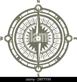 Alte Rosenpfeile. Symbol für Welterkundung Stock Vektor