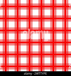Nahtloses rotes kariertes Muster. Nicht AI, Vektorillustration Stock Vektor