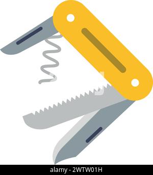 Schweizer Armee Messer Reise Farbsymbol. Multifunktionswerkzeug für Taschen Stock Vektor