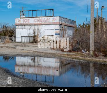 Verlassene Eisdiele in einem Vergnügungspark in Wildwood, NJ Stockfoto