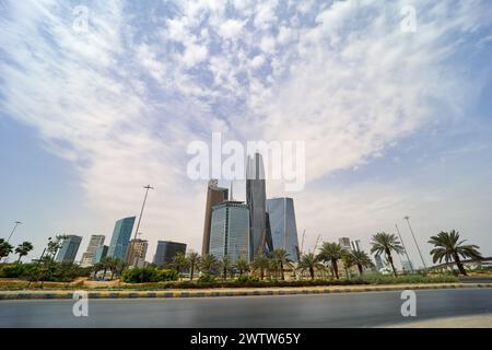 Riad, Saudi-Arabien - 15. März 2024, King Abdullah Financial District, KAFD Business Towers Stockfoto