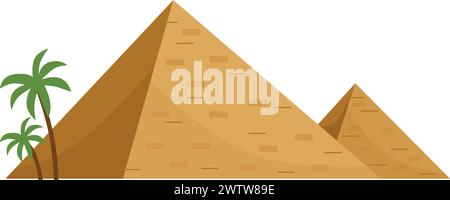 Ägyptische Pyramide. Altes Wahrzeichen der Wüste. Tourismus-Logo Stock Vektor