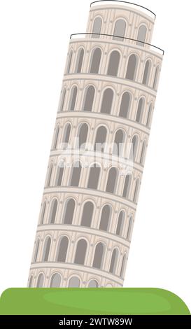 Pisa Turm. Italienisches schiefes Gebäude. Antike Architektur Stock Vektor