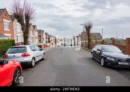 Trinity Street in Barry, The Vale of Glamorgan, einer der Schauplätze der britischen Fernsehserie Gavin and Stacey Stockfoto