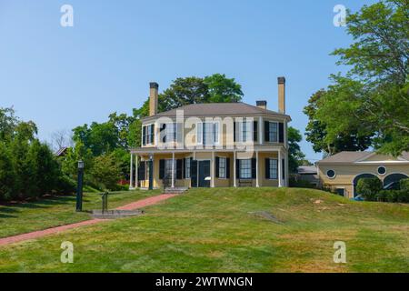 Das Plymouth Antiquarian House aka Hedge House wurde 1809 für William Hammatt erbaut. Das Haus befindet sich an der 126 Water Street im historischen Stadtzentrum von Stockfoto