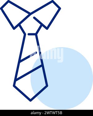 Krawatte, formelle Kleidung. Erfolg der Führungskraft, des Managers und anderer Führungspositionen. Unternehmenskultur. Pixel perfekt Stock Vektor