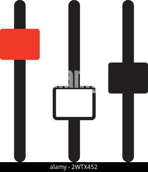 Audio-Mixer mit farbigem Symbol auf weißem Hintergrund Stock Vektor