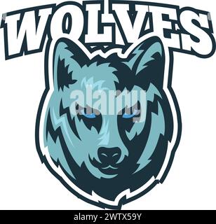 Wolves Team Logo. Aggressives Tierkopfabzeichen Stock Vektor