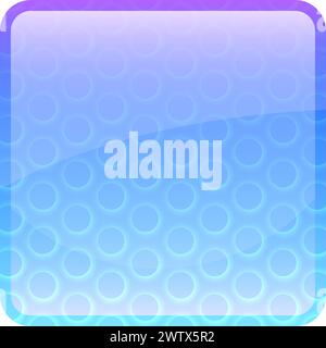Glänzender Knopf mit kreisförmiger Neonstruktur. Comic-Spiel-ui Stock Vektor