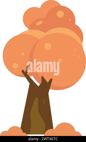 Bunte Herbstbäume. Cartoon gelb orange Herbst Baum und Herbstgarten Stock Vektor