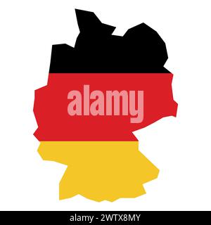 Schwarzer Vektor deutschland Kartenflagge auf weißem Hintergrund Stock Vektor