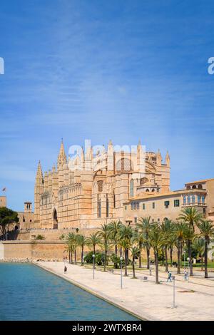 Die gotische Kathedrale von Palma de Mallorca, Balearen, Spanien. Stockfoto