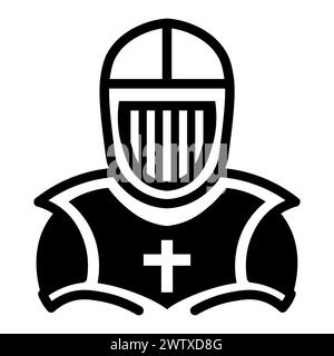 Schwarzes Vektor-Ritter-Symbol auf weißem Hintergrund Stock Vektor