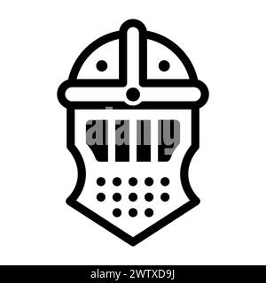 Schwarzes Vektor-Ritter-Symbol auf weißem Hintergrund Stock Vektor
