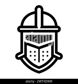 Schwarzes Vektor-Ritter-Symbol auf weißem Hintergrund Stock Vektor