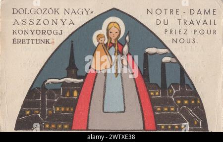 Antike bunte Heilige Karte Madonna, St. Maria, Maria, Samaria Zell, Mater Dolorosa, Immaculata, Ave Maria, Rosa Mystica, Szűz Mária, Mary, unsere Lieben Frau von Leid, zusätzliche Rechte, Freigaben, nicht verfügbar Stockfoto