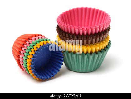 Cupcake Liner isoliert auf weißem Hintergrund Stockfoto