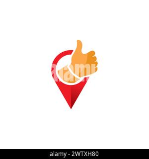 Thumb Pin Logo. Standort-Logo Stock Vektor