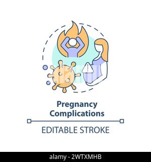Mehrfarbensymbol für Schwangerschaftskomplikationen Stock Vektor