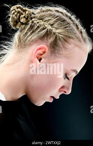 Niina PETROKINA (EST), während des Women Practice, bei der ISU-Eiskunstlauf-Weltmeisterschaft 2024, im Bell Centre, am 19. März 2024 in Montreal, Kanada. Quelle: Raniero Corbelletti/AFLO/Alamy Live News Stockfoto