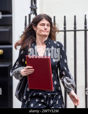 London, England, Großbritannien. März 2024. Sonderberater und Einsatzleiter des Premierministers Rishi Sunak LISA LOVERING wird in der Downing Street gesehen. (Kreditbild: © Tayfun Salci/ZUMA Press Wire) NUR REDAKTIONELLE VERWENDUNG! Nicht für kommerzielle ZWECKE! Stockfoto