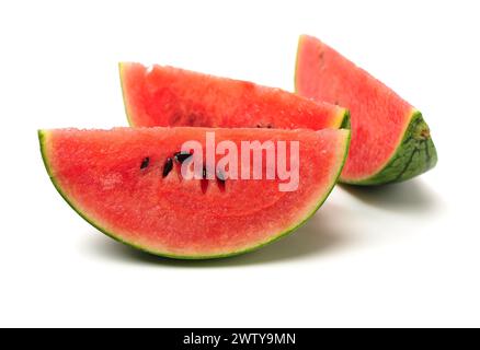 Wassermelone isoliert auf weißem Hintergrund Stockfoto