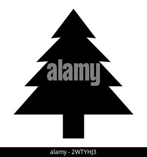 Schwarzes Vektorbaumsymbol auf weißem Hintergrund Stock Vektor