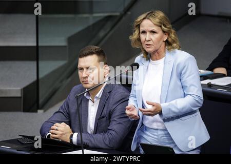 Steffi Lemke, Bundesministerin für Umwelt, Naturschutz, nukleare Sicherheit und Verbraucherschutz, aufgenommen waehrend der Regierungsbefragung im Deutschen Bundestag. Berlin, 20.03.2024. Berlin Deutschland *** Steffi Lemke, Bundesministerin für Umwelt, Naturschutz, Reaktorsicherheit und Verbraucherschutz, aufgezeichnet bei Regierungsverhören im Deutschen Bundestag Berlin, 20 03 2024 Berlin Deutschland Copyright: xJaninexSchmitzxphotothek.dex Stockfoto