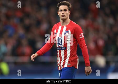 Madrid, Spanien. März 2024. Rodrigo Riquelme von Atletico Madrid während des Spiels der UEFA Champions League in Estadio Metropolitano, Madrid. Der Bildnachweis sollte lauten: Jonathan Moscrop/Sportimage Credit: Sportimage Ltd/Alamy Live News Stockfoto