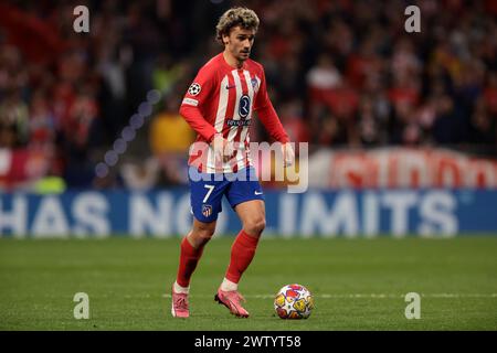 Madrid, Spanien. März 2024. Antoine Griezmann von Atletico Madrid während des Spiels der UEFA Champions League in Estadio Metropolitano, Madrid. Der Bildnachweis sollte lauten: Jonathan Moscrop/Sportimage Credit: Sportimage Ltd/Alamy Live News Stockfoto